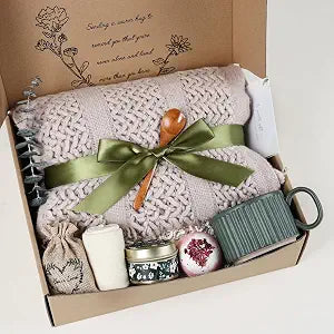 Get Well Soon Gift Basket- Relaxation, Birthday,Self Care Package, After Surgery Recovery, Sympathy Gift for Loss of Loved One, Thinking of You Set, Grief/Miscarriage for Women(Dark Green)