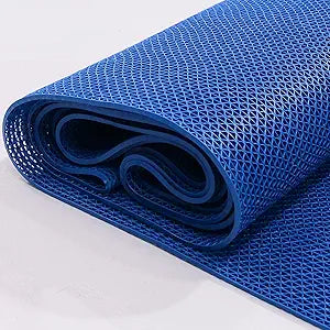 Drainage Non Slip Mats 3'x10' Heavy Duty Commercial Floor Mat Mesh Hollow Door Mat Roll for Swimming Pool Bathroom Kitchen Garage Indoor Outdoor Wet Area,Blue,0.93M/310FT