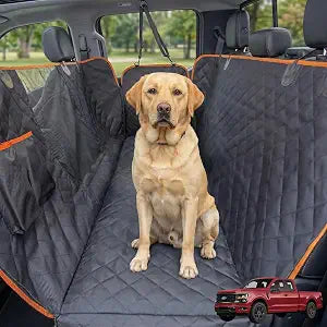 Dog Seat Cover for Pickup Trucks, 900D Heavy Duty Truck Back Seat Cover for Dogs, Waterproof & Non-Slip Pet Car Seat Cover, Fits Ford F150 F250 Ram 1500 GMC Sierra Chevy Silverado Crew Cab