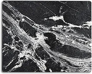 Marble Stone Cutting Board For Kitchen, 16x12 Inch Black with White Vein Marble Pastry Board With Non-Slip Feet For Baking, Cheese, Charcuterie, Chocolate