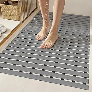 Yolife Large Shower Mat,35.4  24 Inch Shower Floor Mat Without Sution Ups,Soft PVC Non Slip Shower mats for Inside Shower,Heavy Duty Bathroom Mat,Quick Drain&Easy to Dry