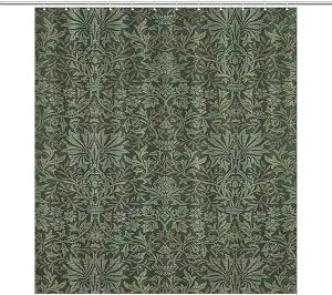 Victorian William Morris Original Design Vintage Shower Curtain Furniture Bathroom Fabric Decorations Washable Shower Curtain with Hooks 72x72in