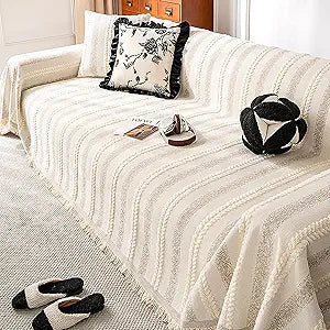 French Chenille Couch Covers for 2-3 Cushion Sofa - L Shape Pet Sofa Slipcover Soft Sofa Cover Washable Furniture Protector
