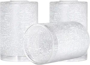 3 Pack White Linen Glass Globe Shade Replacement, 1-5/8" Fitter