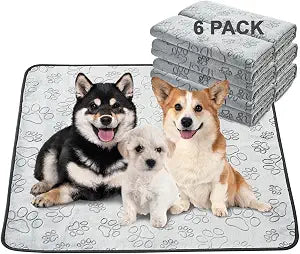 Qeils Reusable Puppy Pads, 6 Pack Washable Pee Pads for Dogs, Non Slip Wee Wee pad, Absorbent and Leakproof Training Mats for Potty, Crate, Playpen, Bed, Sofa, 34"x 36"