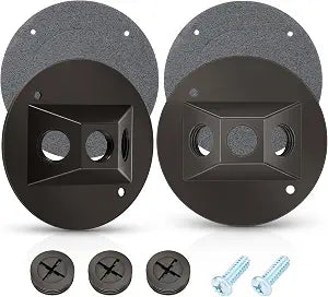 Juexica 2 Pcs 1/2 Inch 3 Hole Round Outlet Cover Weatherproof, Bronze