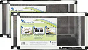 Fenestrelle Expandable Window Screen  10 H  1936 W Horizontal, 2Way Adjustable Window Screen with Flame Resistant Fiberglass Mesh, Pack of 2