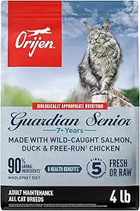 ORIJEN Guardian Senior Grain Free High Protein Premium Dry Cat Food 4lb Bag