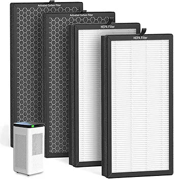 AP400 Replacement Filter Set for SIESEAN AP400 Air Purifier, 4-Pack with 2 HEPA Filters and 2 Activated Carbon Filters, 3-in-1 Filtration System