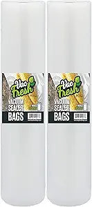 Vac Fresh Vacuum Sealer Roll Bags, 15 inches x 50 feet, 3.5mil Embossed, Vacuum Seal Bags, Food Storage Bags, Meal Prep, Marinating, Sous Vide, Vacuum Sealing Storage Bags, 2 Rolls, 100 Feet Total