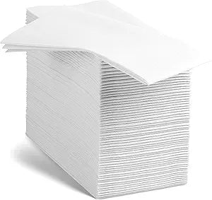 Linen-Feel European-White Paper Napkins - Decortive Cloth-Like Disposable Dinner Napkins - Soft And Absorbent. For Kitchen, Party, Wedding, Bathroom Or Any Occasion. (Pack of 200)
