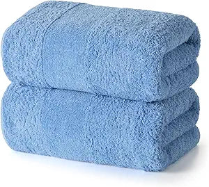 REDKISS Towels 2 Pack Luxury Extra Large Bath Towels Set 30 x 58 Inches  100% Cotton, Ultra Soft Highly Absorbent & Quick Dry Towels for Bathroom, Gym, Hotel, Spa, Ocean Blue