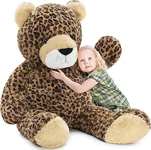 MaoGoLan 51" Giant Cheetah Stuffed Animal Plush Toy, Large Teddy Leopard Stuffed Animal Plush Pillow for Girlfriend Boyfriend Kid, Soft Cheetah Stuffy for Graduation Birthday Gift Baby Shower Decor
