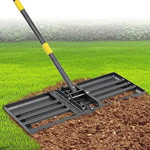 Heavy Duty Lawn Leveling Rake 30x10 with 72" Adjustable Handle - Commercial Grade Landscape Grading Tool, Foldable Yard Leveler for Soil Sand & Topdressing | Stainless Steel + Ergonomic Design
