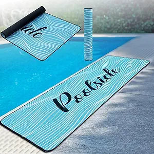 Tinideya Pool Mat Poolside Non Slip Mat Walk Pool Deck Mats Rugs for Floor Outdoor Rubber Mats with Drainage Outdoor and Indoor Dock Safety(Blue,23.62" X 67.72")