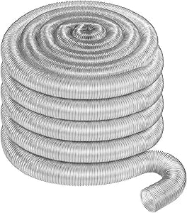 Therwen 4 x 40' Flexible PVC Dust Collection Hose, Heavy Duty Dust Debris, Fume Collection Puncture Resistant Clear Vacuum Hose