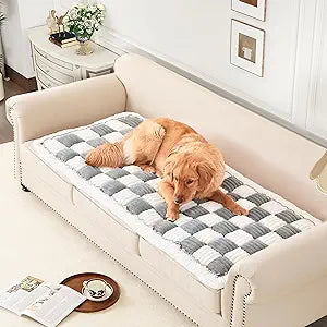 Couch Cover for Sofa, Sectional Couch Cover for Dogs, Sofa Cover Washable, Cushion Cover Blanket Pad Bed Mat for Pets, Fleece Furniture Protector, Grey, 27.6x82.7in