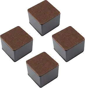2 Inch Self-Adhesive Furniture Riser, Square Carbon Steel Bed Table Sofa Lift Heavy Duty Bed Riser, Adds 2 Inch Height with Felt Pad (4Pcs/Black)