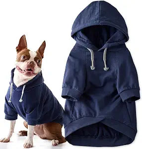 Pet Passion Rocky II - The Extra Comfy Hoodie, Organic Cotton and Recycled Poly Dog Hoodie Pet Coat Sweater for Small, Medium, Large Dogs, Navy, XX-Large