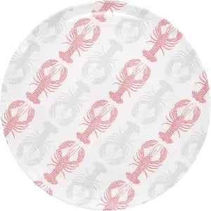 Pavilion Gift Company - Coastal - 10.5" Melamine Dinner Plates Set of Two Coastal Waterfront Lobster Summer Vibrant Dinnerware