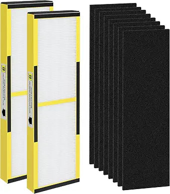FLT4825 Replacement Filter B for Germ Guardian AC4300BPTCA, AC4900CA, AC4825, AC4825DLX, AC4850PT, CDAP4500BCA, CDAP4500WCA, 2 H13 Ture Filter + 8 Carbon Pre-Filters