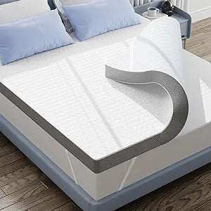3 Inch Firm Mattress Topper Queen Size, Cooling Mattress Pad with Gel Memory Foam, 40D High Density Bed Topper with Removable Soft Cover, Pressure Relief & Non-Slip, CertiPUR-US Certified