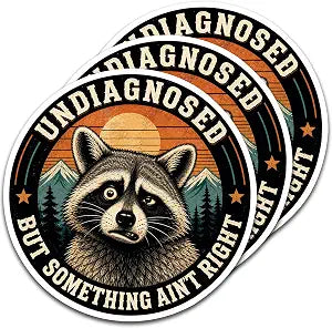 [3PCS] Undiagnosed But Something Ain't Right Sticker, 3 Inch Sticker Set