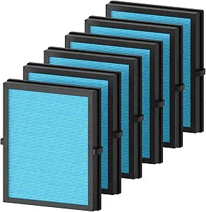 6-Pack MK04 Replacement Filter for Aroeve MK04/MG04JH Air Purifier - 4-in-1 H13 True HEPA Filter for Dust, Pet Dander, Smoke, and Pollen (Standard Version)