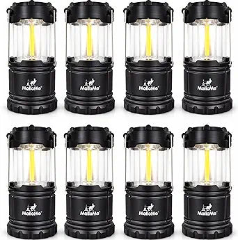MalloMe LED Camping Lantern, Battery Powered Lanterns for Power Outages, Portable Hanging Collapsible Camping Lights for Outdoor, Home, Emergency, Hurricane Lamp Survival Outage Light 3 x AAA Operated