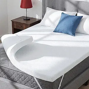 3 Inch Memory Foam Mattress Topper, Gel Foam Bed Topper with Adjustable Straps, Breathable Washable Cover, Non Slip Bottom, Soft Supportive, Full