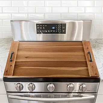 BLUEWEST Noodle Board Stove Cover, Acacia Wood Stove Top Board for Gas Burners and Electric Stove, Extra Thick Wooden RV Stovetop/Sink Cover - Tray for Kitchen Counter Space