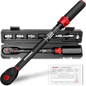 HYCHIKA Torque Wrench 1/2-Inch Drive Click, 10-180Ibf-ft/13.6-224.1Nm.