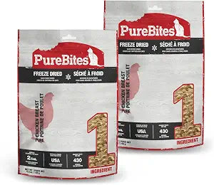 PureBites Freeze Dried Cat Treats, Chicken, 156g | 5.5oz, Jumbo Size 2 Pack