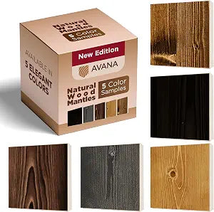Avana Natural Pine Wood Color Samples - Find Your Perfect Match for Mantel Shelves - Authentic Wood Swatches - 5 Classic Tones