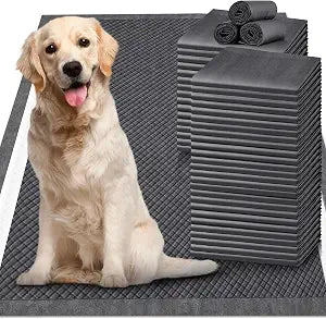 Gimars XL 28"x34" 6-Layer Ultra Abolsorbent Pee Pads for Dogs, Leak-Proof Carbon Dog Puppy Pads, Odor-Control & Quick Dry Dog Training Pads 30 Counts Charcoal