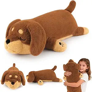 5lb Weighted Dachshund Dog Plush Stuffed Animals- Weighted 23'' Large Dachshund Dog Plush for Calming&Comforting Realistic Body Pillow Toys,5 Pounds Stuffed Animals Gifts Kids Teens&Adults