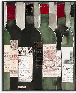 Stupell Industries Vintage Style Green Labeled Liquor Wine Bottles, Design by Samuel Dixon, 16 x 20