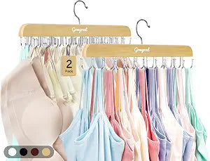 Gomyrod Tank Top Hanger, 2 Pack w/40 Hooks Bra Hanger for Closet Organizer