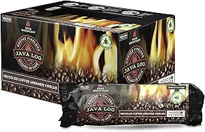 Pine Mountain 4152501471 Java-Log Firelog, 4-Hour Burn Time, Recycled Coffee Grounds, 4 Logs