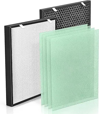 Air400 Replacement Filters Compatible with Bissell Air Purifier Filter Replacement 3365 2520 2521 for Bissell Air Purifier Air400 and 24791, 1 True H13 Filter, 1 Activated Carbon Filter & 4 Pre-Filter