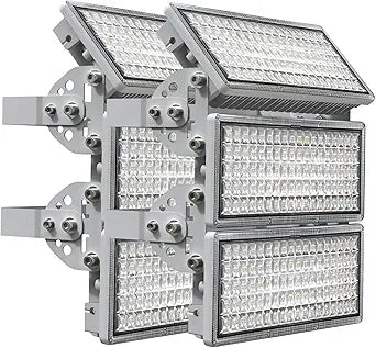Kekeou 300W 2Pack LED Stadium Lights, 84000LM 600W LED Flood Light Outdoor, 6500K Daylight White Super Bright Arena Light, IP67 Waterproof Field Lights for Sports, Counts,Arena,Flicker-Free