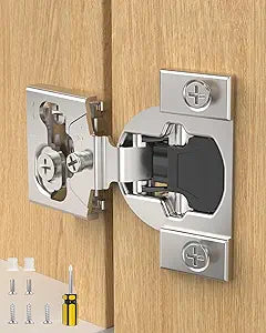 Onemake 80 Pack 1/2" Overlay Face Frame Soft Close Cabinet Hinges, 105 Concealed Hinge, Smooth Slow Self Closing, 3D Adjustable, Hidden Hardware Replacement for Kitchen, Wardrobe, Cupboard Door