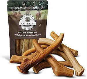 WhiteTail Naturals Deer Antlers for Dogs (1 lb Bulk Pack) Premium Antler Chews for Medium to Large Dogs  Grade A, Wild Sourced & Naturally Shed (Approx. 4-5 Count)