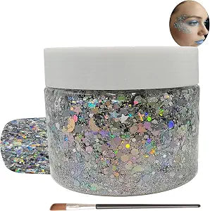 50ml Holographic Body Glitter Gel ï¿½ï¿½ï¿½ Star & Moon Sequin for Face Hair
