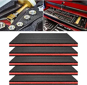 5 pcs Tool Box Foam 17.3x12x1 inch Tool Inserts for Cases Foam Sheets Box Organizer for Toolbox Cabinet Chest Drawer Storage Craft
