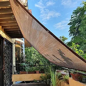 Shade Sail Sun Shade Cloth 9'9"x9'9" Rectangle Outdoor Canopy Outside Sunshade Awning Cover Privacy Screen Net UV Block for Patio Pergola Gazebo Porch Backyard Lawn Garden Outdoor Activities