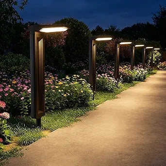 6 Pack Solar Powered Pathway Lights Outdoor Waterproof 30 LED Bright Walkway Landscape Lamp for Outside, Path, Driveway, Sidewalk, Yard, Lawn, Garden, Trail, Modern Design and 2 Modes (Warm White)