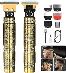 YOGINGO Professional Hair Trimmer for Men, Cordless Rechargeable Beard Trimmer Hair Clippers for Men, Metal Body Cutting Grooming Kit, Beard Shaver Barbershop, Bronze