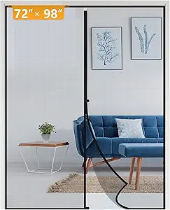 Yotache Wide Door Screen with Magnets Fits Door Size 72 x 98, Screen Size 74" x 99" Retractable Net Hanging Tools Free Installation for Patio Walk Thru Sliding Door Black
