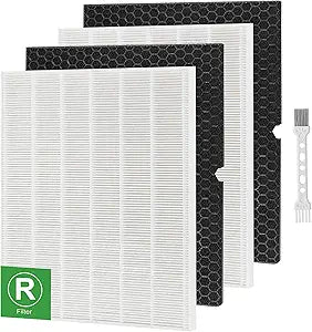 116130 Replacement Filter H for Winix 5500-2 AM80 Air Purifier True Activated Carbon Pre-Filters 2 Pack Washable Advanced Control Filter and 2 Pack PlasmaWave Odor Reducing Carbon Filters